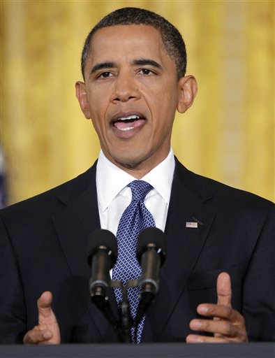 President Barack Obama makes opening remarks during a news conference in the East Room of the White House in Washington, Friday, Sept. 10, 2010. (AP Photo/Pablo Martinez Monsivias) (AP)