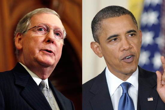 Senate Minority Leader Mitch McConnell of Ky. and President Barack Obama