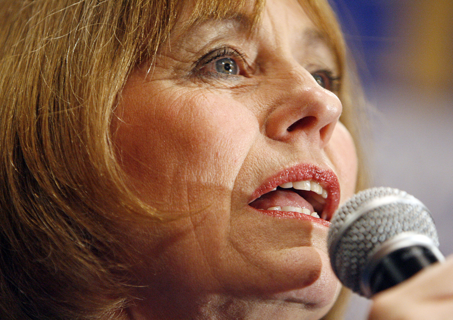 Sharron Angle speaks to supporters after winning the Nevada Republican U.S. Senate primary election race Tuesday, June 8, 2010 in Las Vegas. Angle will face Sen. Harry Reid, D-Nev. in November. (AP Photo/Isaac Brekken) (Isaac Brekken)