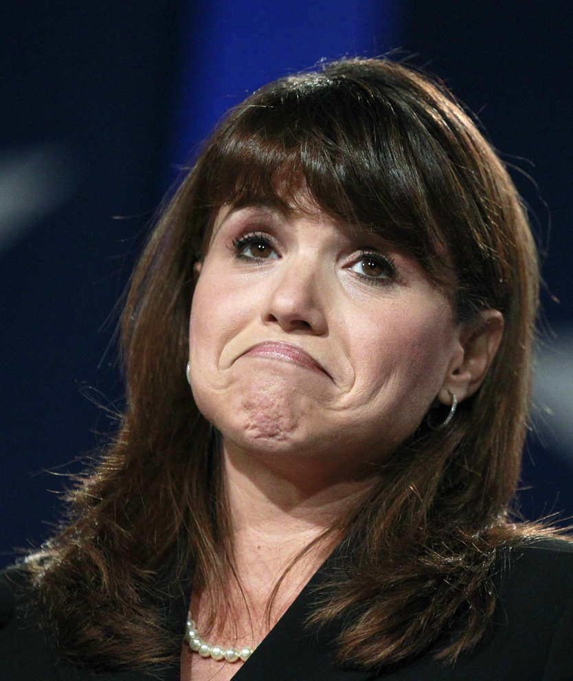 FILE - In this Friday, Sept. 17, 2010  file photo, Delaware Republican Senate candidate Christine O'Donnell delivers remarks at Values Voter Summit in Washington. Comedian Bill Maher is digging up clips of Delaware GOP Senate candidate Christine O'Donnell's past appearances on his shows, including one in which she says she "dabbled in witchcraft."  (AP Photo/Manuel Balce Ceneta, File) (Manuel Balce Ceneta)