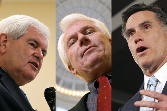 Former U.S. Speaker of the House Newt Gingrich speaks during a fundraising breakfast for Iowa Congressional candidate Brad Zaun, Monday, July 12, 2010, in Des Moines, Iowa. (AP Photo/Charlie Neibergall) (Charlie Neibergall)