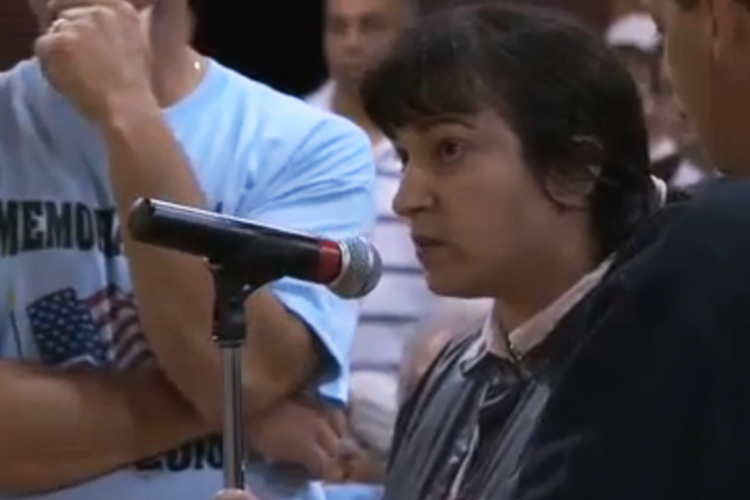 A speaker at a June rally protesting the possibility of a Staten Island mosque.