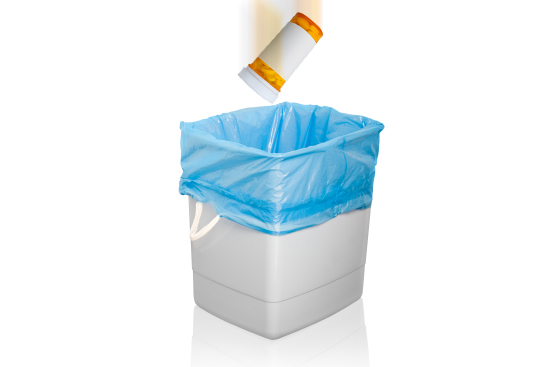 Garbage can. Isolated on white background.