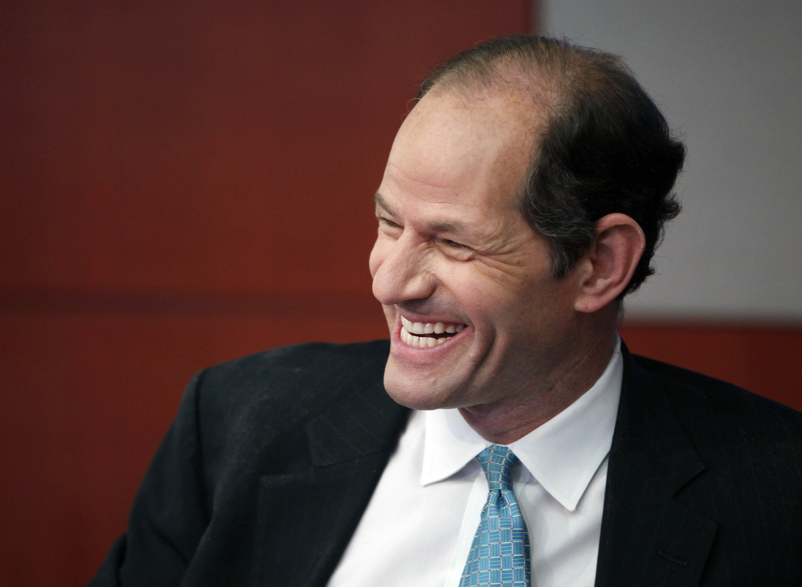 Former New York governor Eliot Spitzer speaks at the Reuters Global Financial Regulation Summit 2010 in New York April 28, 2010. REUTERS/Brendan McDermid (UNITED STATES - Tags: BUSINESS) (Â© Brendan Mcdermid / Reuters)