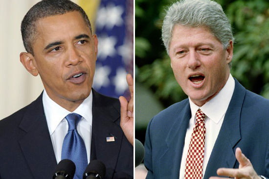 President Obama, and former President Bill Clinton, in October 1994.