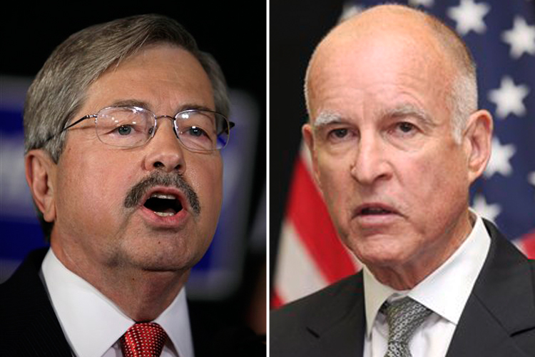 Terry Branstad and Jerry Brown