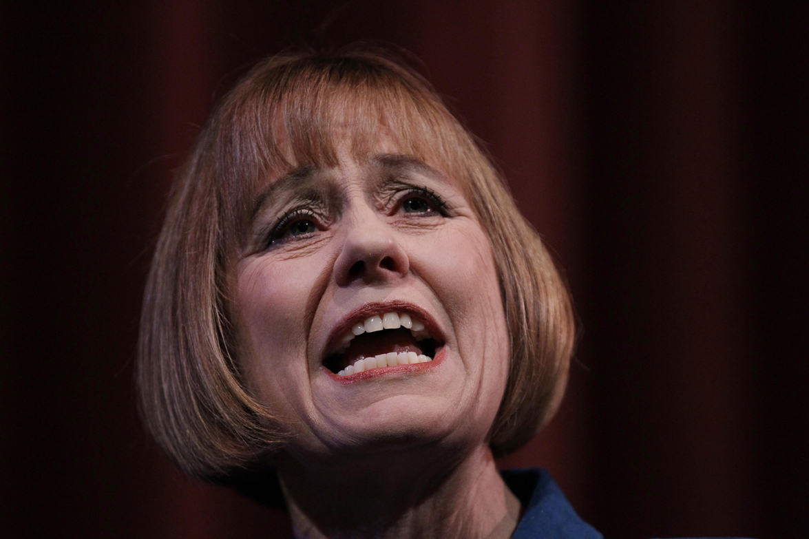 Republican candidate for Nevada senate Sharron Angle answers questions during a candidate forum Thursday, Sept. 23, 2010, in Las Vegas. Opponent Senator Harry Reid was in Washington D.C. and pre-recorded his answers to the same questions on video tape. (AP Photo/Julie Jacobson) (Julie Jacobson)