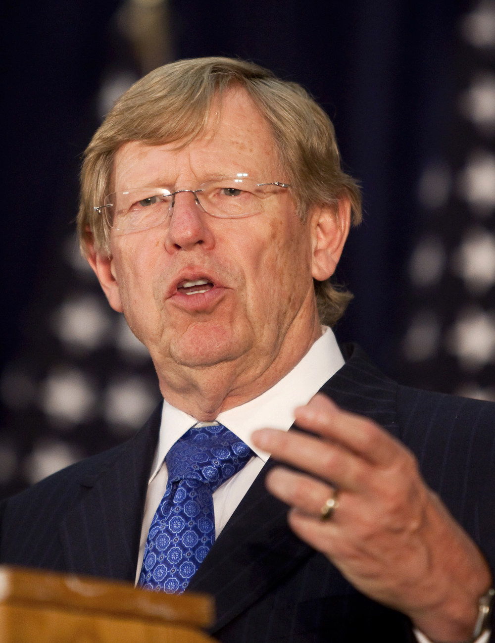 Attorney Ted Olson gives a news conference after giving his closing arguments in a case challenging California's ban on same sex marriages in San Francisco, California, June 16, 2010. The judge weighing the constitutionality of gay marriage in a San Francisco courtroom will ask how weddings between gays and lesbians could undermine marriage between men and women.  REUTERS/Kim White (UNITED STATES - Tags: CRIME LAW) (Â© Kimberly White / Reuters)