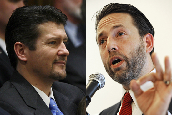 Republican candidate for Alaska's U.S. Senate seat, Joe Miller, makes comments during a debate between the Republican and Democratic candidates at the Juneau Chamber of Commerce luncheon, in Juneau, Alaska, Thursday, Sept. 16, 2010. (AP Photo/Chris Miller) (Chris Miller)