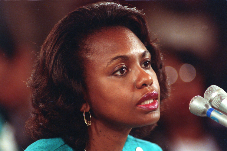 ** FILE**University of Oklahoma law professor Anita Hill testifies before the Senate Judiciary Committee on the nomination of Clarence Thomas to the Supreme Court on Capitol Hill in Washington, D.C., in this Oct. 11, 1991 file photo. Thrust briefly back in the spotlight by biting words in Thomas' new book, Hill now is trying to answer this question: Have things gotten better for women in the workplace? (AP Photo/John Duricka, file) (John Duricka)