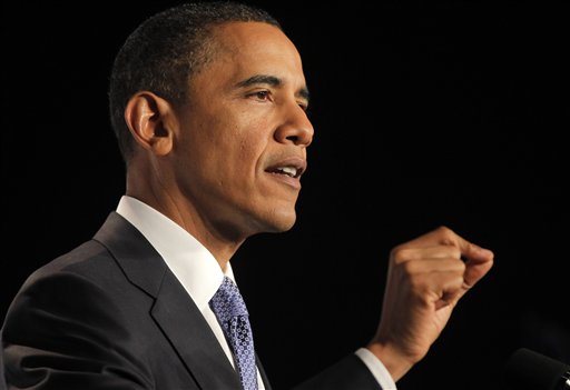 U.S. President Barack Obama speaks at the U.S.-India Business Council and Entrepreneurship Summit in Mumbai, India, Saturday, Nov. 6, 2010. (AP Photo/Charles Dharapak) (AP)