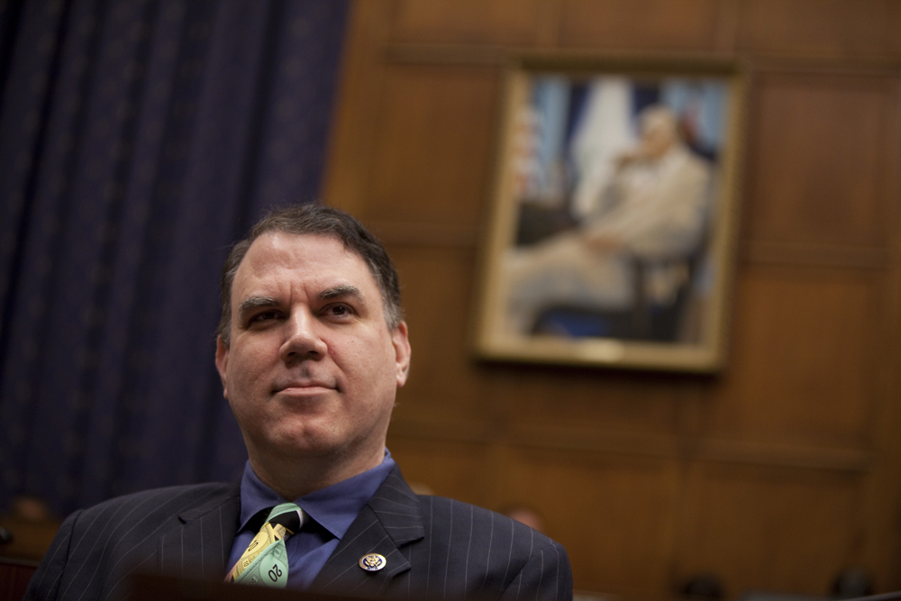 FILE - In this Oct. 1, 2009 file photo, House Financial Services Committee member Rep. Alan Grayson, D-Fla. listens during a hearing on Capitol Hill in Washington.  (AP Photo/Evan Vucci, FILE) (Evan Vucci)