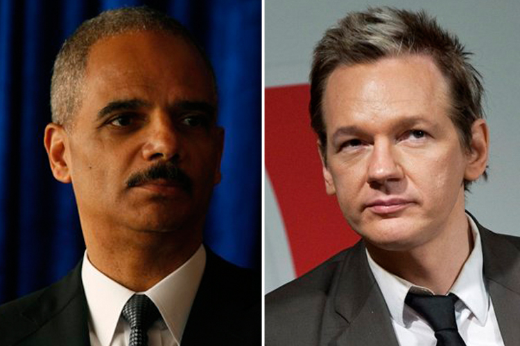Eric Holder and Julian Assange