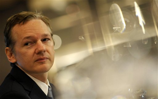FILE- In this Saturday, Oct. 23, 2010 file picture founder of the WikiLeaks website, Julian Assange, speaks during a press conference in London. A Swedish prosecutor has asked for a court order to detain WikiLeaks founder Julian Assange for questioning on suspicions of rape, sexual molestation and unlawful coercion.(AP Photo/Lennart Preiss/File) (Associated Press)