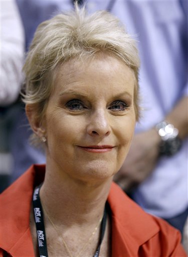 FILE - In this May 25, 2010 file photo, Cindy McCain, wife of Sen. John McCain, R-Ariz., is seen in Phoenix. McCain, the wife of 2008 Republican presidential nominee John McCain, is speaking out against the ban on gays serving openly in the military while her husband is working to maintain it. (AP Photo/Ross D. Franklin, File) (AP)