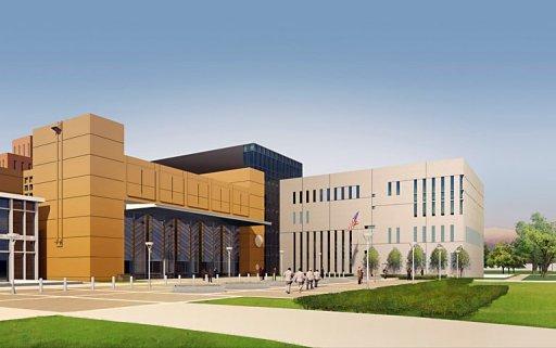 An artist's impression of the planned U.S. embassy buildings in Kabul.