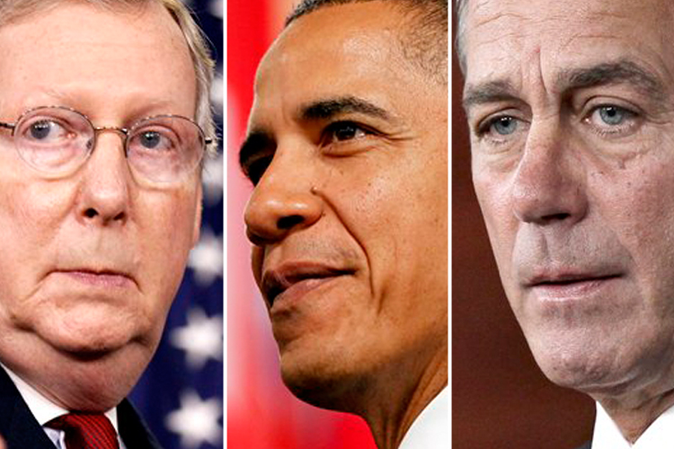 Mitch McConnell, Barack Obama and John Boehner