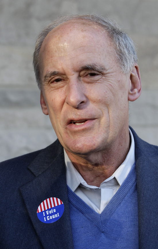 Indiana Republican candidate for the U.S. Senate Dan Coats speaks after voting in Indianapolis, Tuesday, Nov. 2, 2010.  (AP Photo/Darron Cummings) (Darron Cummings)