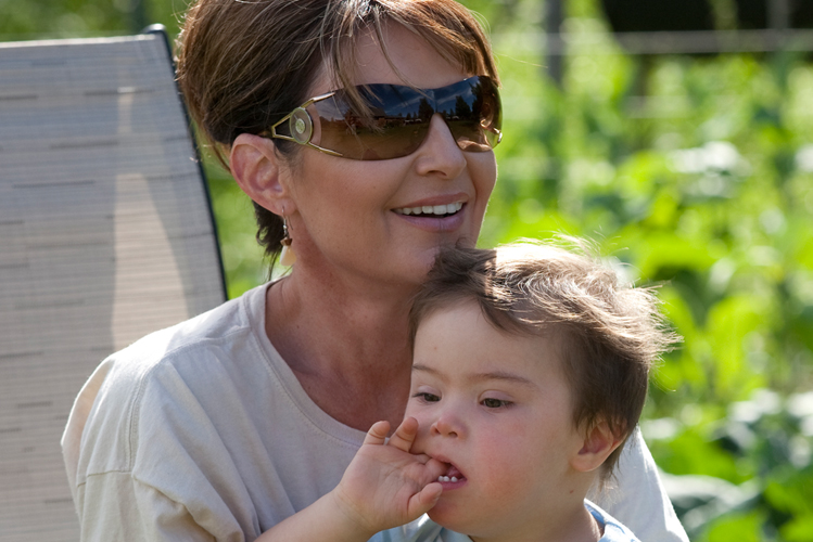 Sarah Palin with her son, Trig