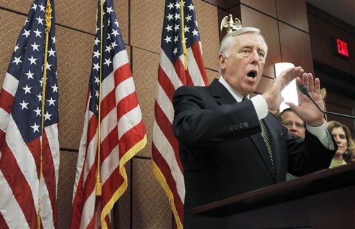 House Majority Leader Steny Hoyer of Md., gestures during a news conference,on Capitol Hill in Washington, Thursday, Sept. 23, 2010, in support of the small business lending to struggling small businesses with easier credit and other incentives to expand and hire new workers. (AP Photo/Manuel Balce Ceneta) (AP)