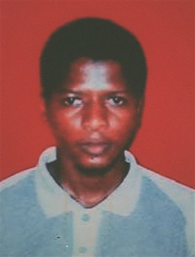 FILE - An undated file photo provided by the U.S. District Attorney's office shows Ahmed Khalfan Ghailani. Ghailani, the first Guantanamo detainee to face a civilian trial, has been acquitted in New York City of all but one charge accusing him of a deadly 1998 plot to bomb two U.S. embassies in Africa. (AP Photo/File) (AP)
