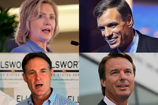 Hillary Clinton, Mark Werner, John Edwards and Evan Bayh