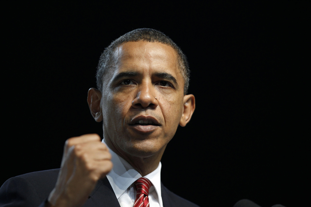 U.S. President Barack Obama delivers remarks at the National Convention of Disabled American Veterans in Atlanta, August 2, 2010.      REUTERS/Jason Reed    (UNITED STATES - Tags: POLITICS) (Â© Jason Reed / Reuters)