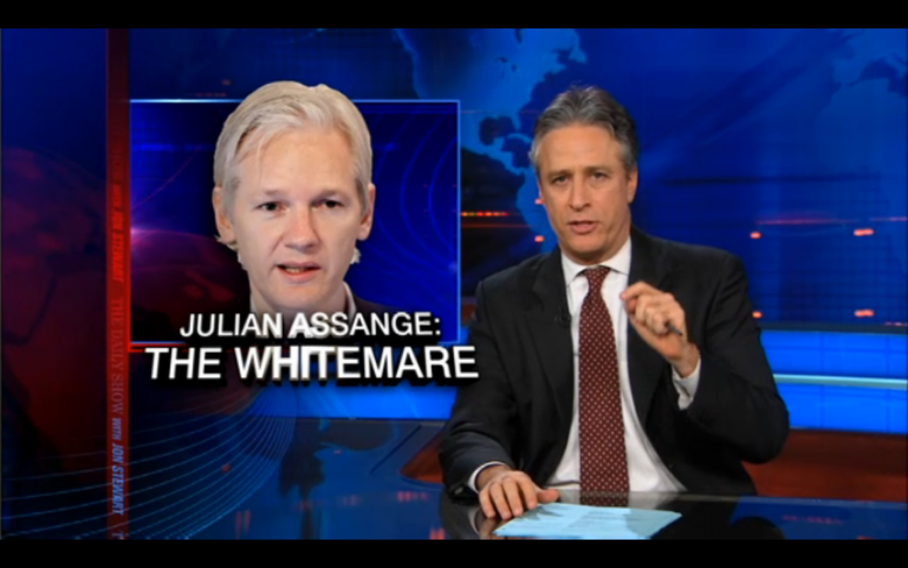 A still from Wednesday night's episode of "The Daily Show."