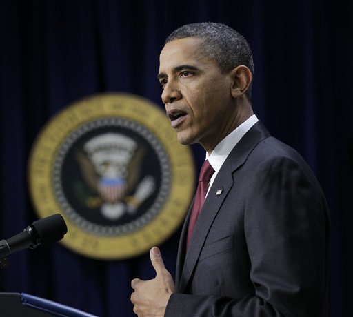 President Barack Obama speaks before signing the $858 billion tax deal into law in a ceremony in the Eisenhower Executive Office Building on the White House complex, Friday, Dec. 17, 2010 in Washington. (AP Photo/Pablo Martinez Monsivais) (AP)