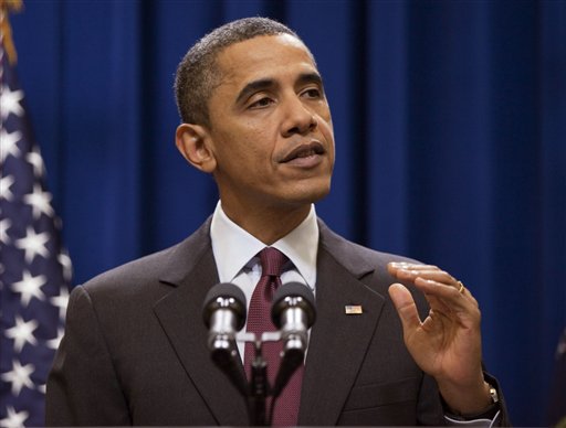 President Barack Obama gestures during a statement on the US-Korea Free Trade Agreement on Saturday, Dec. 4, 2010, in Washington. Obama said he isn't happy Senate Republicans blocked legislation Saturday that would have extended tax cuts for the middle-class, and that "we need to get this resolved and I'm confident we can do it."  (AP Photo/Evan Vucci) (AP)