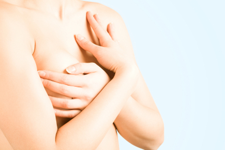 Beautiful female torso against light background (Marija Savic)