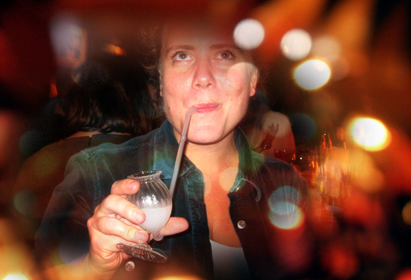 The author at a bar in New York City.