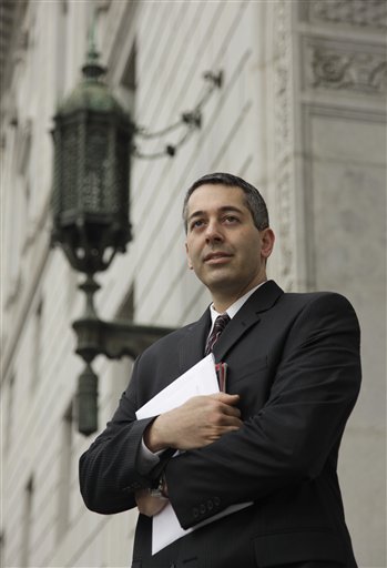 In this Dec. 22, 2010 photo, attorney Daniel Balsam, who hates spam so much that he launched a Website Danhatesspam.com, poses outside in San Francisco. From San Francisco Superior Court small claims court to the 9th U.S. Circuit Court of Appeals, San Francisco-based Balsam has been wielding a one-man crusade against e-mail marketers he alleges run afoul of federal and state anti-spamming laws with dozens of lawsuits filed even before he graduated law school in 2008. (AP Photo/Eric Risberg) (AP)