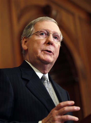 FILE - In this June 16, 2010 file photo, Senate Minority Leader Mitch McConnell of Ky., speaks on Capitol Hill in Washington. Congress returns with embattled Democrats torn between trying to show they have the answers to economic recovery and fearing the further wrath of voters over new government programs. It appears the fears will win out. (AP Photo/Carolyn Kaster, File) (AP)