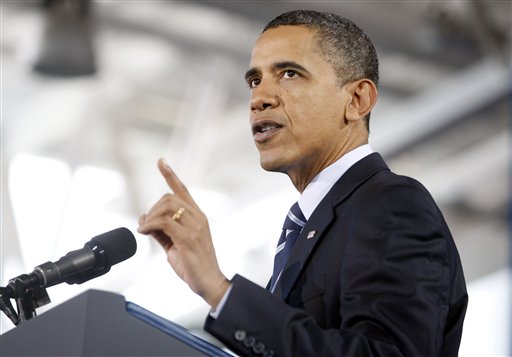 President Barack Obama speaks about the U.S. economy to local business leaders and students and faculty at Forsyth County Technical Community College in Winston-Salem, N.C., on Monday, Dec. 6, 2010. (AP Photo/The News & Observer, Shawn Rocco) (AP)