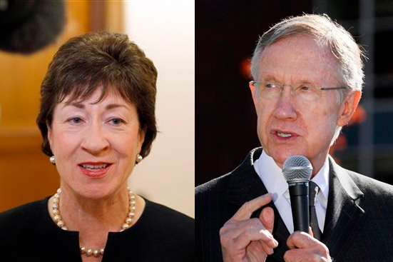 Sen. Susan Collins and Sen. Harry Reid