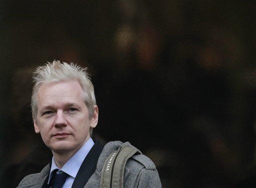 WikiLeaks founder Julian Assange arrives at Belmarsh Magistrate's court in London for his extradition hearing, Tuesday, Jan. 11, 2011. (AP Photo/Matt Dunham) (AP)