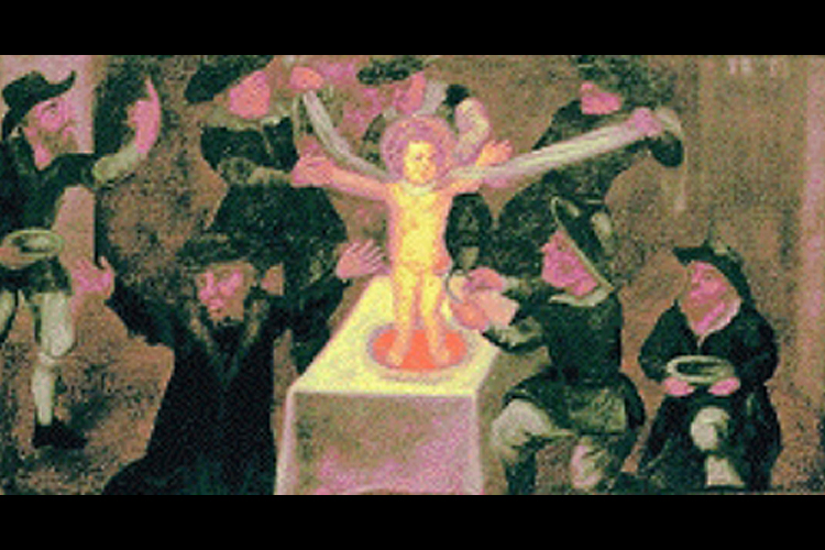 A fresco in St. Paul's Church in Sandomierz, Poland, depicts blood libel.