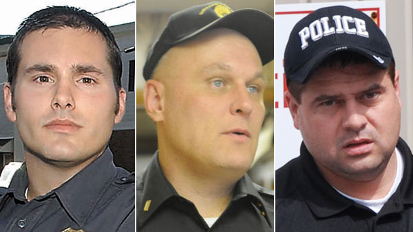 (from left) Chief Matthew Nestor, Lt. William Moyer and Officer Jason Hayes.