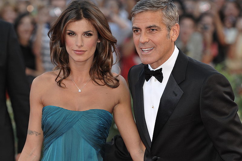 George Clooney with girlfriend Elisabetta Canalis at the 66th Venice Film Festival.