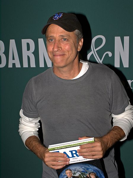 Daily Show host Jon Stewart at the launch of "Earth (The Book)" last year