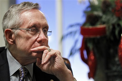 Senate Majority Leader Sen. Harry Reid, D-Nev., talks with the Associated Press in his office on Capitol Hill in Washington Wednesday, Dec. 22, 2010.(AP Photo/Alex Brandon) (AP)