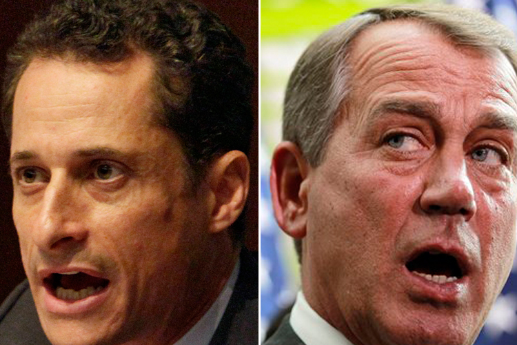 Anthony Weiner and John Boehner