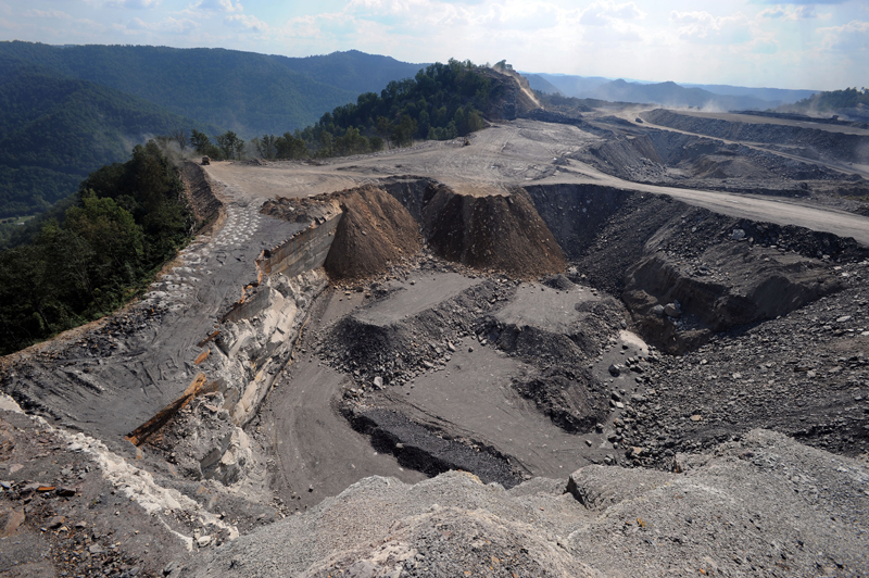 A mountaintop removal mining site at Kayford Mountain, W.Va