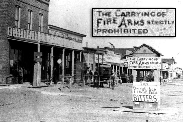 Looking east on Dodge City's Front Street in 1878
