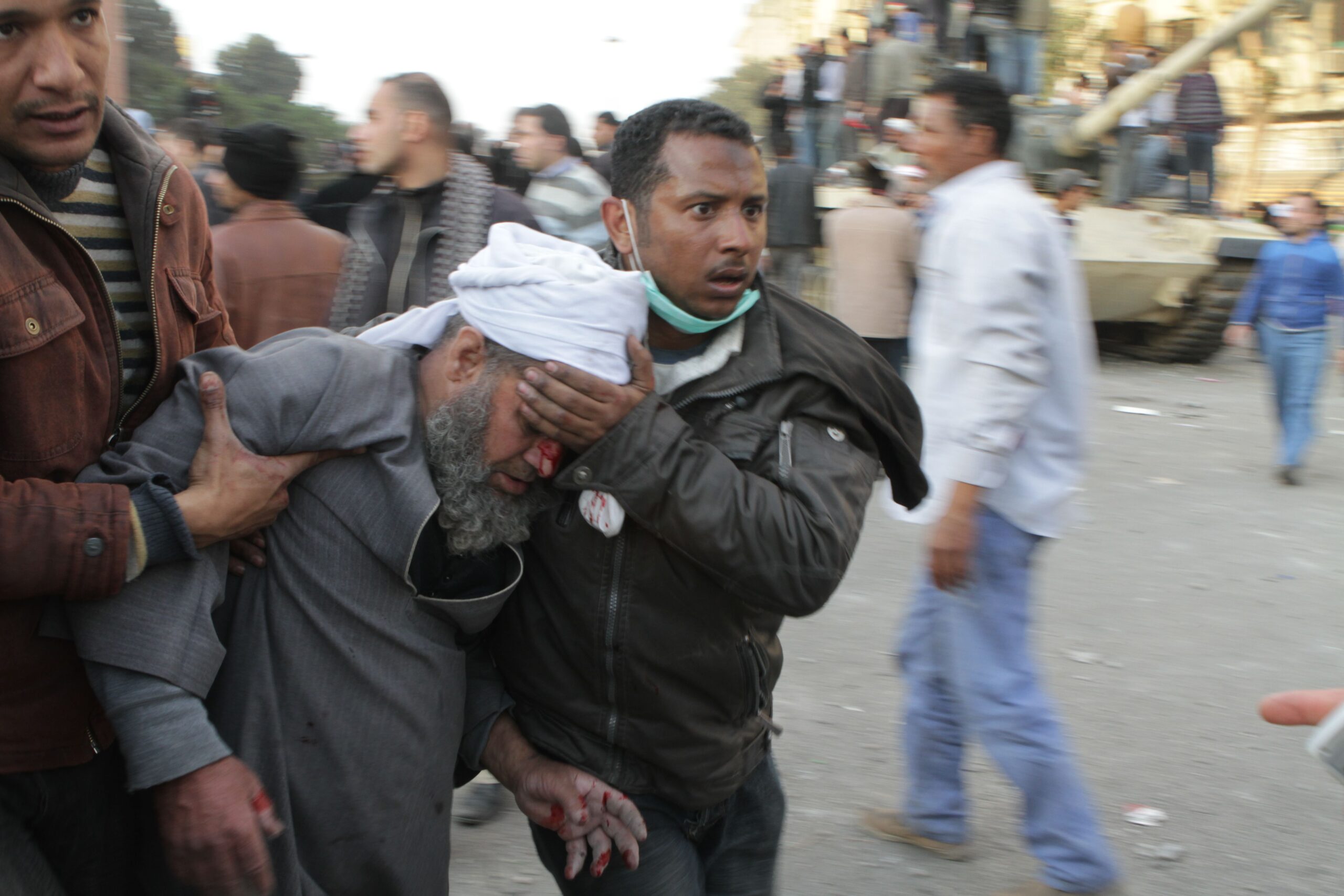 Violence erupts in Tahrir Square on February 2, 2010 (Sarah Carr)