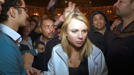 In this Feb. 11, 2011 photo released by CBS, "60 Minutes" correspondent Lara Logan is shown covering the reaction in in Cairo's Tahrir Square the day Egyptian President Hosni Mubarak stepped down.  CBS News says Logan was attacked Friday, and suffered a brutal beating and sexual assault before being saved by a group of women and an estimated 20 Egyptian soldiers. She is recovering in a U.S. hospital. Logan, CBS News' chief foreign affairs correspondent, is one of at least 140 correspondents who have been injured or killed since Jan. 30 while covering the unrest in Egypt, according to the Committee to Protect Journalists.  (AP Photo/CBS News) (AP)
