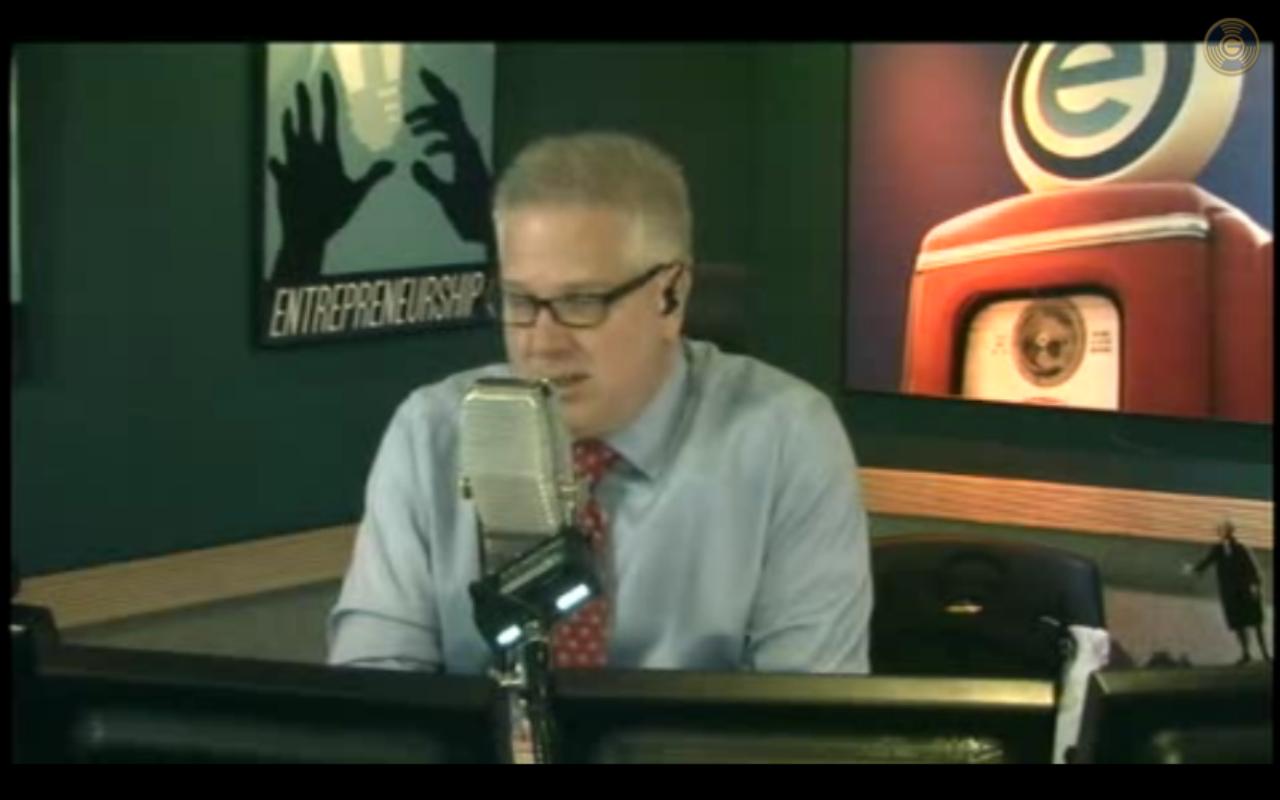 Glenn Beck in his radio studio