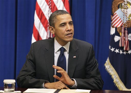 President Barack Obama meets with Democratic Governors, Friday, Feb. 25, 2011, in the Eisenhower Executive Office Building on the White House complex in Washington. (AP Photo/Carolyn Kaster) (AP)