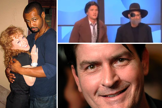 Kathy Griffin and Isaiah Mustafa; Ellen Degeneres and Neil Patrick Harris; Charlie Sheen.